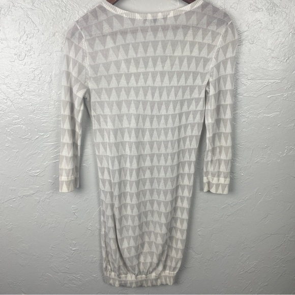 Armani Exchange A|X white gray geometric fine knit sweater dress/tunic XS - Picture 4 of 7